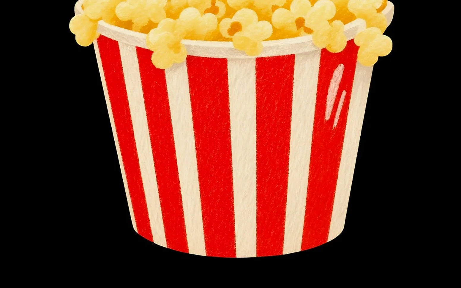 Popcorn, red stripes and popcorn bucket