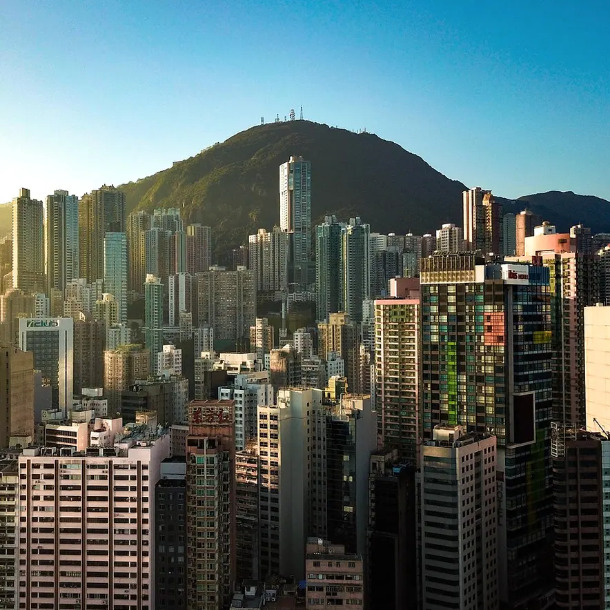 The skyscraper, city and silhouette against the sky